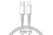 USB - Baseus High Density Braided Cable Type-C to Lightning PD 20W 1m (white) - CATLGD-02