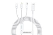 USB - Baseus Superior Series USB to micro USB / USB-C / Lightning 3.5A 1.2m (white) - CAMLTYS-02