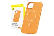 Mobil - Deksel og etui - Baseus Magnetic Phone Case for iPhone 15 Plus  Fauxther Series (Orange) - P60157305713-02