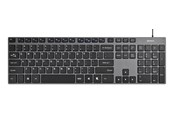 Tastatur - Deltaco Wired slim office keyboard low-profile aluminum - US English - TB-801-US