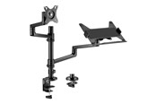 Skjermholder - Gembird Desk mounted adjustable monitor arm with notebook tray - MA-DA-04