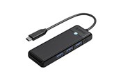 USB-hub - ORICO Adapter Hub 4in1 Orico USB A3.0x3+TF/SD3.0x1 USB-hub - USB 3.0 - 4 porter - Svart - PAPW3AT-C3-015-BK-EP