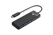 USB-hub - ORICO Adapter Hub 4in1 Orico USB A3.0x4 USB-hub - USB 3.0 - 4 porter - Svart - PAPW4A-C3-015-BK-EP