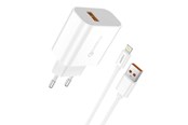 Mobil - Adaptere og ladere - Foneng Fast charger  1x USB QC3.0 EU46 + USB Lightning cable - EU46 iPhone