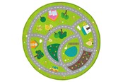 Barnerom - Achoka Play mat Traffic Round 100cm - 88414-E3