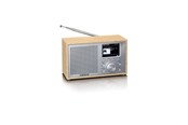 DAB, nettverks- og klokkeradio - Lenco DAR-017WH - Compact and stylish DAB+/FM radio with Bluetooth® and wooden casing - Oakwood - DAB+/FM - Mono - Sølv - DAR-017WD