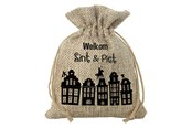 Små gaver til barn - Folat BV Jute Gift Bag - Welcome Sint & Piet - 65695