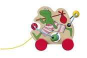 Treleker - Bambolino Toys Wooden Pull Figure Frog with Bead Frame - 370913