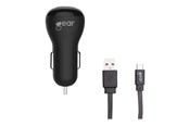 Mobil - Adaptere og ladere - GEAR Charger 12V 1xUSB 1A Black MicroUSB Cable 1m - 665009