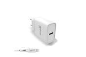 Mobil - Adaptere og ladere - GEAR Charger 220V 1xUSB 2.4A White Lightning cable 1m MFI C89 - 665093