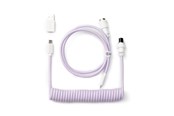 Tastatur - Keychron Coiled Aviator USB-C Cable Straight - Light Purple - Upgrade Accessories - Lilla - Cab-17