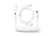 Tastatur - Keychron Coiled Aviator USB-C Cable Straight - White - Upgrade Accessories - Hvit - Cab-W