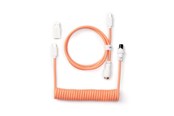 Tastatur - Keychron Coiled Aviator USB-C Cable Straight - Pink Orange - Upgrade Accessories - Oransje - Cab-14