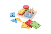 Babyleker - Bigjigs Wooden Shapes Stacking Game 17dlg. - BB094