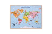 Puslespill - Bigjigs Wooden World Map Puzzle 35dlg. Tre - BJ098