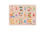 Babyleker - Bigjigs Wooden Learning Puzzle Numbers 18dlg. - BJ535