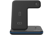 Mobil - Adaptere og ladere - Canyon WS-302 wireless charging stand - 3-in-1 - Lightning/Micro-USB Type B - 15 Watt - Black - CNS-WCS302B