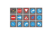 Barnerom - Achoka Traffic Signs Tiles Playmat 15 pcs. - 11399-E6