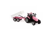 Leketøysbil - Kids Globe Die-cast Tractor with Trailer - Pink - 510241