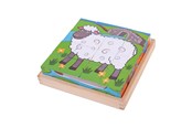 Babyleker - Bigjigs Wooden Block Puzzle Farm Animals - BJ798