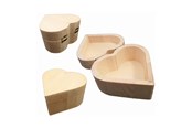 Treleker - Playwood Wooden Box Heart Shape 10cm - SL065