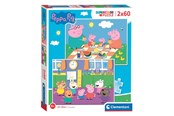 Puslespill - Clementoni Puzzle Peppa Pig 2x60st. Gulv - 24793