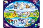 Puslespill - Larsen Puzzles Animals of the world (15 pcs) - LA-NM6