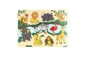 Puslespill - Playwood Wooden Stud Puzzle Wild Animals 10 pcs. Tre - 03627