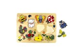 Puslespill - Playwood Wooden Stud Puzzle Animals around the House 10 pcs Tre - 01680