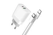 Mobil - Adaptere og ladere - XO Wall Charger  L64 USB + USB-C 20W (White) - L64