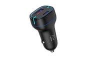 Mobil - Adaptere og ladere - Vipfan Car charger  C11 USB + USB-C PD 20W + QC 3.0 LED (black) - C11-black