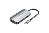 Dokkingstasjon - Vention USB-C Docking Station to HDMI VGA USB 3.0 PD 0.15m Gray - TOAHB