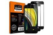 Mobil - Beskyttelsesglass - Spigen Glass FC 2 Pack - black - iPhone SE (2022/2020)/8/7 - AGL01315