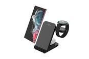 Mobil - Adaptere og ladere - FIXED 3in1 Wireless Charging station for Samsung Black - FIXPOS-SA-BK