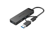 USB-hub - Vention 2-in-1 Interface USB 3.0 Hub with 4 Ports USB-C and USB 3.0 USB-hub - USB 3.0 - 4 porter - Svart - CHTBB