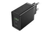 Mobil - Adaptere og ladere - Vention Wall charger EU USB-A(18W) USB-C(20W) FBBB0-EU 2.4A PD3.0 (black) - FBBB0-EU