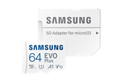 Minnekort - Samsung EVO Plus microSD/SD - 160MB/s - 64GB - MB-MC64SA/EU