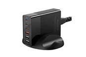 USB-hub - BlitzWolf Wall charger BW-S25 75W 3x USB + 3x USB-C (black) USB-hub - USB 3.0 - 6 porter - Svart - BW-S25