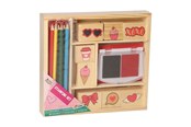 Skole - Creative Craft Group Wooden Stamp Set with Colored Pencils - 100055