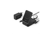 Mobil - Adaptere og ladere - Anker MagGo Wireless Charging Station (Foldable 3-in-1) - Black - B2557311