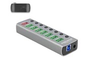 USB-hub - DeLOCK - hub - 7 ports USB-hub - USB 3.1 - 7 porter - Sølv - 63264