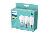 LED-lyspære - Philips LED-lyspære Standard 4.9W/827 (40W) Frosted 3-pack E27 - 929003540203