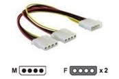 Strømkabel (intern) - DeLOCK - power splitter - 4 PIN internal power to 4 PIN internal power - 11 cm - 82100