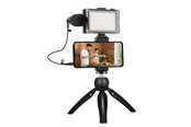 Tripod - Puluz Live broadcast kit  tripod mount + LED lamp + microphone + phone clamp - PKT3132B