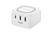 Mobil - Adaptere og ladere - Budi Inductive charger 10W  317TE 2x USB + USB-C 18W (white) - 317TE