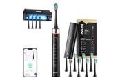 Elektrisk tannbørste - Bitvae Elektrisk tannbørste Sonic toothbrush with app and tip set travel case and UV sterilizer S2+HD2 (black) - S2 Black + HD2 set