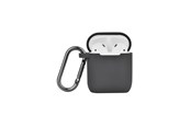 Mobil - Andre tilbehør - NORTH Airpods Protective Case Silicone Carabiner Dark Grey - 616502