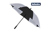 Fritid & Reise - Falcone Reflective Umbrella - Automatic - Windproof - 120 cm - Black / Silver - GP-48-8120