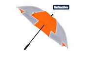 Fritid & Reise - Falcone Reflective Umbrella - Automatic - Windproof - 120 cm - Orange / Silver - GP-48-PMS021C