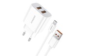 Mobil - Adaptere og ladere - Foneng Fast charger  2x USB EU45 + USB Micro cable - EU45 Micro